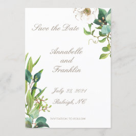 Invitación Follaje de Acuarela Save the Date Boda