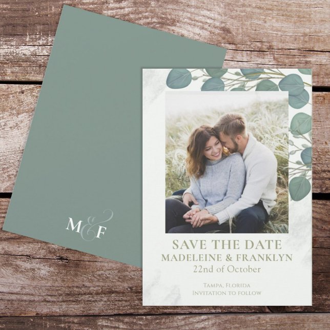 Invitación Follaje de eucalipto Elegantes hojas acuarela Invi (Subido por el creador)