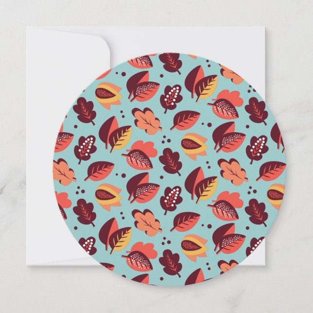 Invitación Follaje de otoño retro elegante de la cena de la (Anverso)