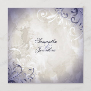 Invitación Follaje elegante y remolino del vintage de la