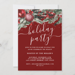 Invitación Follaje festivo de Navidad