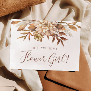 Invitación Follaje Floral de Otoño ¿Serás Mi Dama de Flores