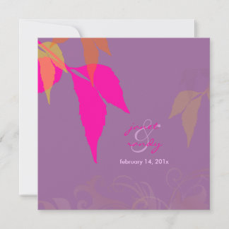 Invitación Follaje otoñal en lavanda/ fondo de otoño/día