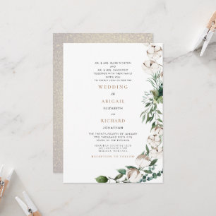 Invitación Follaje y Algodón Bodas de Ambos Padres