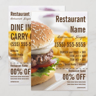 Invitación Folleto Burger 5x7