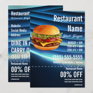 Invitación Folleto Burger 5x7