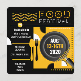 Invitación folleto contemporáneo del festival de la comida