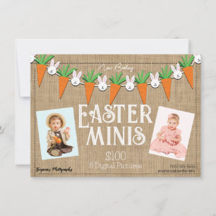 Invitación Folleto de sesión de fotografía mini de Pascua