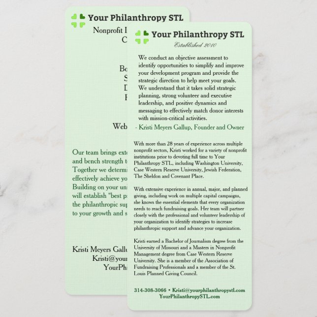 Invitación Folleto del consultor Skinny (Anverso / Reverso)