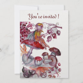 Invitación FOLLETO MÁGICO DE HONGOS Fantasía Floral Blanca Ro