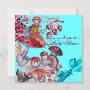 INVITACIÓN FOLLETO MÁGICO, HABITACIONES AZUL RIBBON BEBÉ DUCH