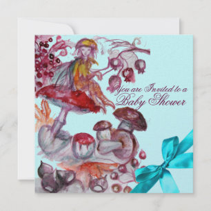 INVITACIÓN FOLLETO MÁGICO, HABITACIONES AZUL RIBBON BEBÉ DUCH