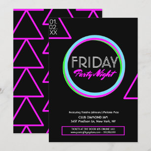 Invitación Folleto promocional del club nocturno limpio de ne