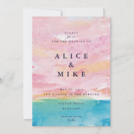 Invitación Fondo abstracto de playa Pintura acuarela de agua 