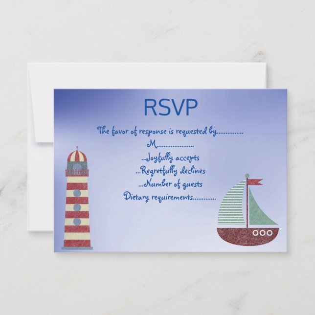 INVITACIÓN FONDO AZUL TEMÁTICO NÁUTICO RSVP (Anverso)