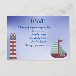 INVITACIÓN FONDO AZUL TEMÁTICO NÁUTICO RSVP