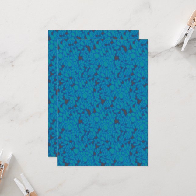 Invitación fondo azul y negro con un patrón (Anverso/Reverso In Situ)