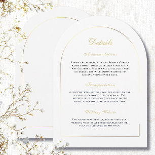 Invitación Fondo blanco detalles de arco de oro negro Enclosu