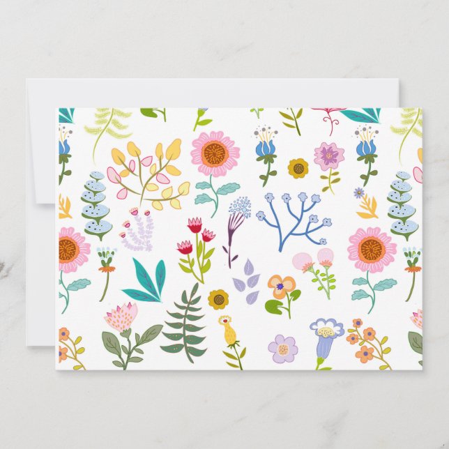 Invitación fondo botánico de verano floral para papel de rega (Anverso)
