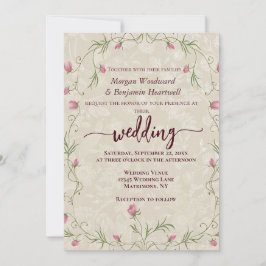 Invitación Fondo de acento floral pastel minimalista