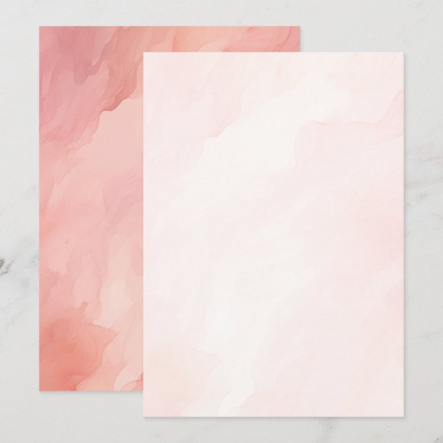 Invitación Fondo de color de agua rosado de ensueño para pape (Anverso / Reverso)