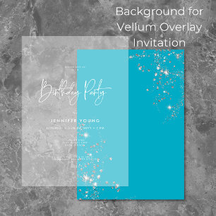 Invitación Fondo de cumpleaños de Aqua Diamonds Mínimo Modern