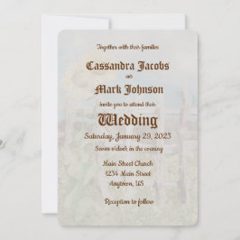 Invitación Fondo de escena de girasol acuarela