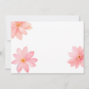Invitación Fondo de Esquina Floral Rosa - Suave Acuarela S