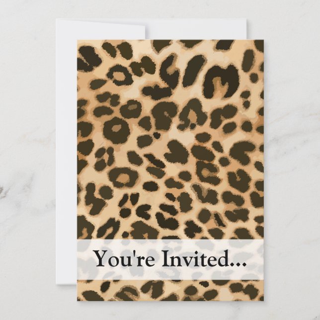 Invitación Fondo de impresión de leopardo (Anverso)