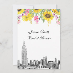 Invitación Fondo de la silueta de la ciudad de Nueva York con