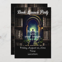 Invitación Fondo de las librerías rusticas oscuras