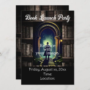Invitación Fondo de las librerías rusticas oscuras