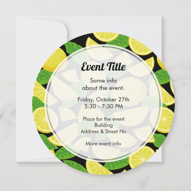 Invitación Fondo de limón (Reverso)