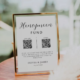 Invitación Fondo de luna de miel Código QR Minimalista, Boda