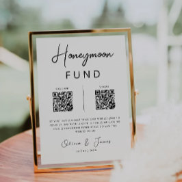 Invitación Fondo de luna de miel Código QR Minimalista, Boda