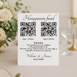 Invitación Fondo De Luna De Miel Con 2 Código QR Y Foto