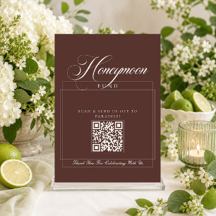 Invitación Fondo de luna de miel de marfil clásico marrón cal