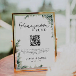 Invitación Fondo de luna de miel Rótulo de código QR, Boda