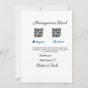 Invitación Fondo de luna de miel venomo paypal donación Q R p