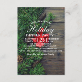 Invitación fondo de madera con tema navidad