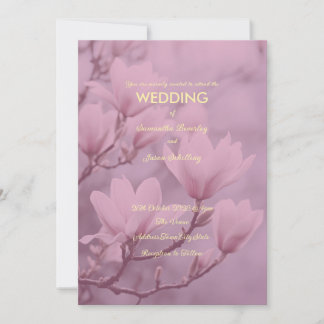 Invitación Fondo de Magnolia Blanca Rosa Clásica