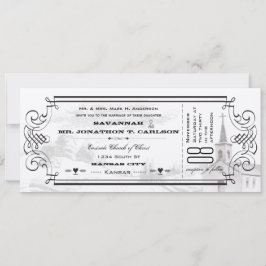 Invitación Fondo de marfil Boda de entradas de la capilla de 
