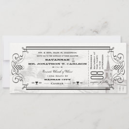 Invitación Fondo de marfil Boda de entradas de la capilla de 