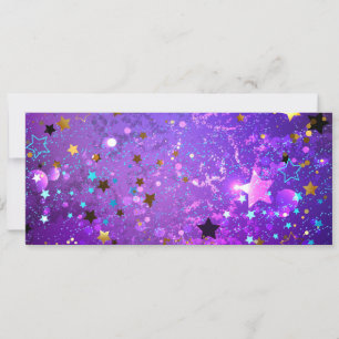 Invitación Fondo de Relieve metalizado púrpura con estrellas