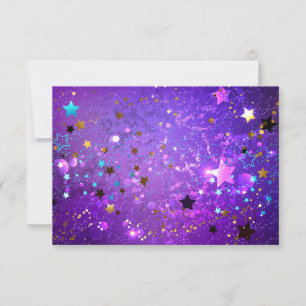 Invitación Fondo de Relieve metalizado púrpura con estrellas