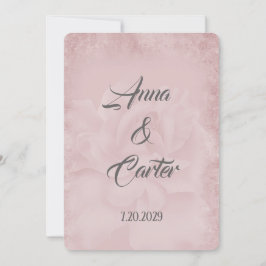 Invitación Fondo de Rosa de Boda rosa de Rubor