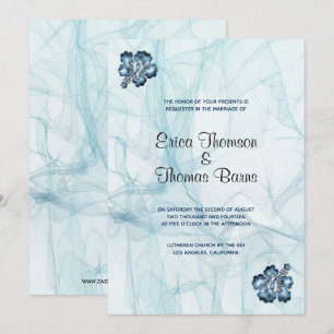 Invitación Fondo de tonos pastel azules para boda