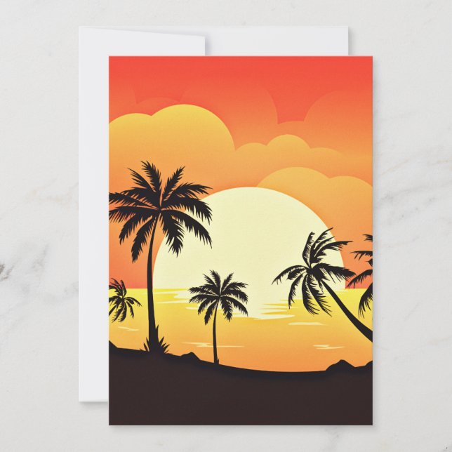 Invitación Fondo de verano con palmeras-32134 (Anverso)