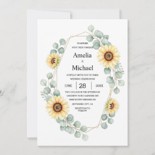 Invitación Fondo del papel de nota del girasol de color agua