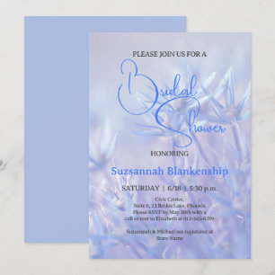 Invitación Fondo Floral Azul Pastel para Despedida de Soltera
